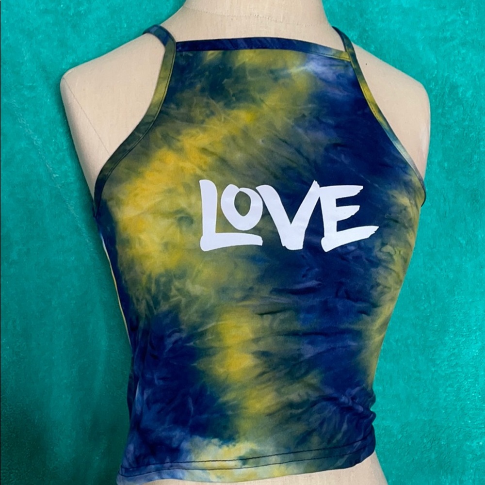 Stella Tweed tie-dye cropped top